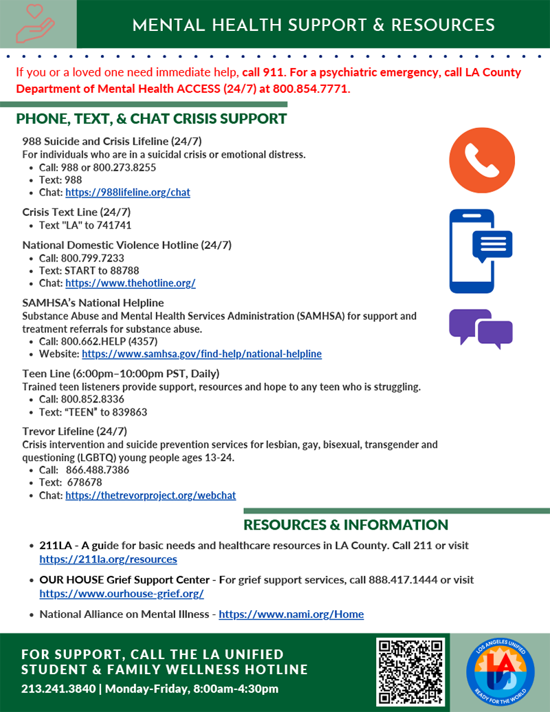 Mental Health Support & Resources - Flyer